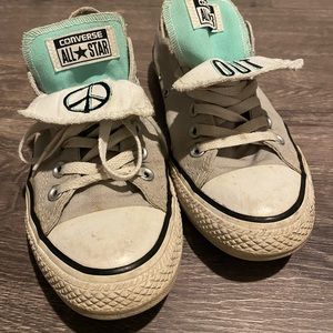 Converse shoes, size 9, double tongue, peace out
